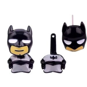 DC Comics Batman 2 Piece 2 In 1 Front & Back Enamel Stud & Jacket Drop Earrings